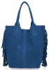 Modna Torebka Skórzana Zamszowy Shopper Bag w Stylu Boho firmy Vittoria Gotti Jeans
